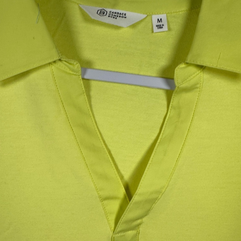 Candace Cameron Bure Y-Neck Shirt Dress Sunny Lime M - Picture 2 of 10